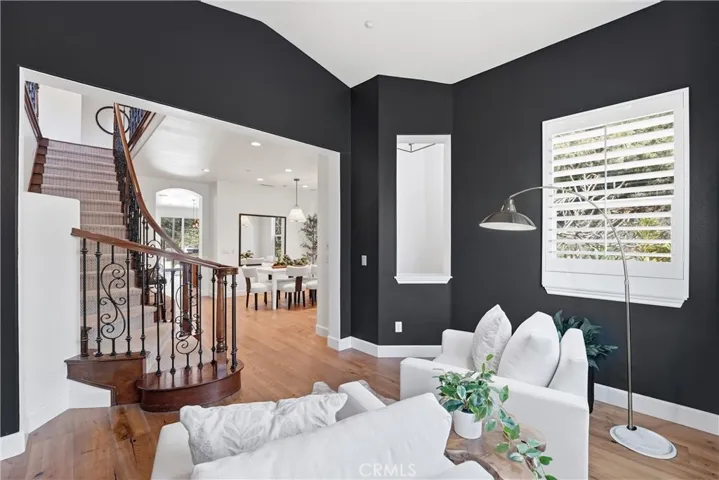 Living room/den at entry looking into dining area