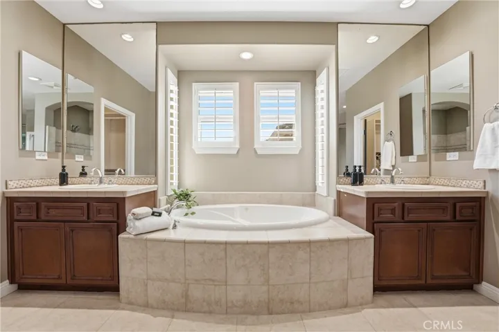 Primary bath with His and Hers vanities