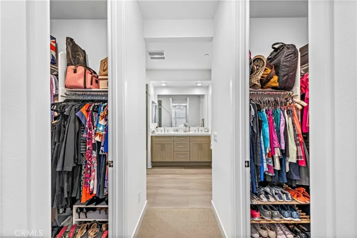 Dual closets at primary suite