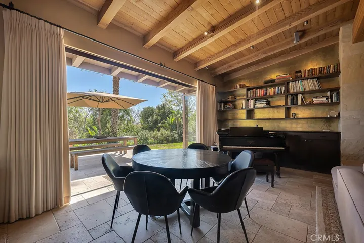 Bi-fold doors open up the great room to the outdoors