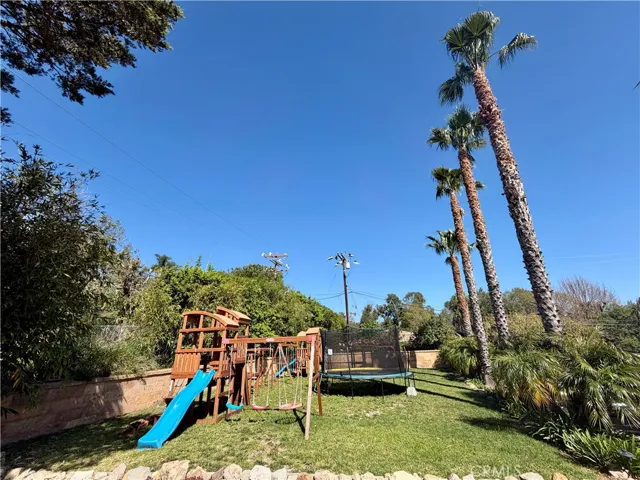 Upper yard provides a variety of use  options