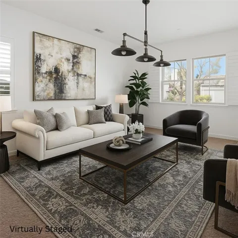 Living room virtually staged
