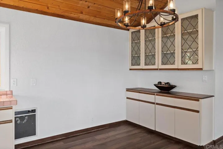 Built in Buffet, new light fixture