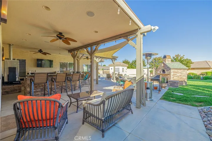 Large covered patio for year round entertaining
