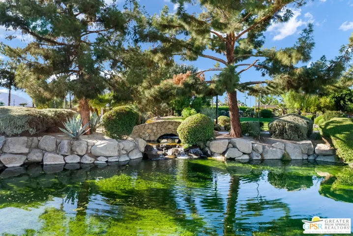 Lake with water features