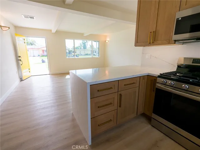 Kitchen looking towards the living room