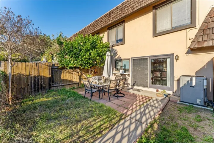 Spacious patio with fruit bearing lemon tree