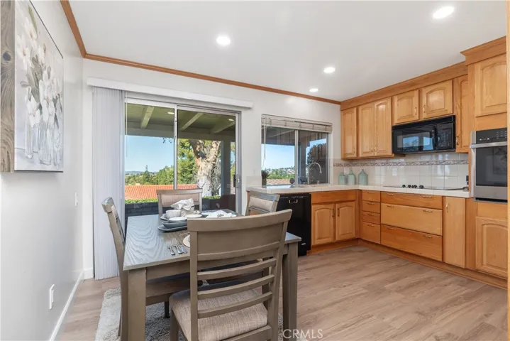 Spacious kitchen with dining area