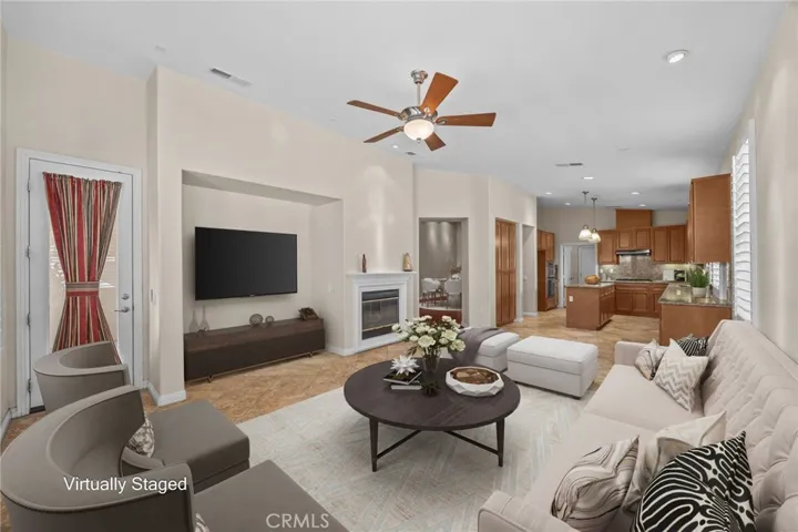 Family room virtually staged
