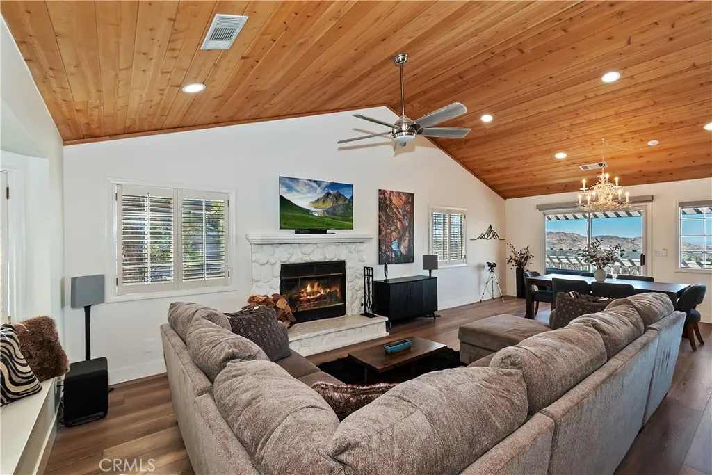 photo is altered from original with fire in the fireplace