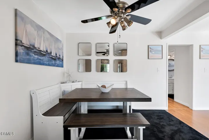 Dining area off living room and kitchen