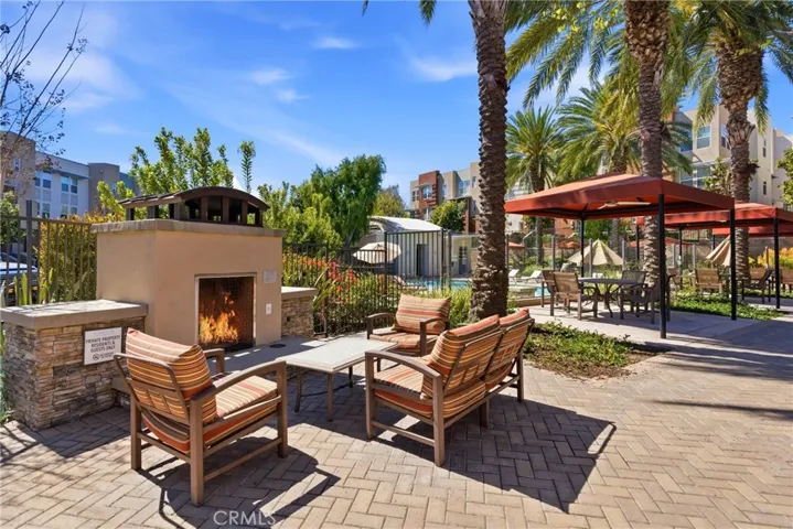 fireplace and cabanas