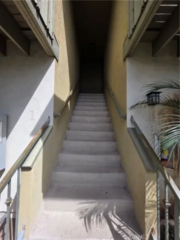 Stairs up to entry