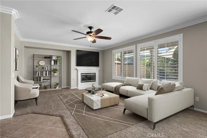 Family Room virtually staged