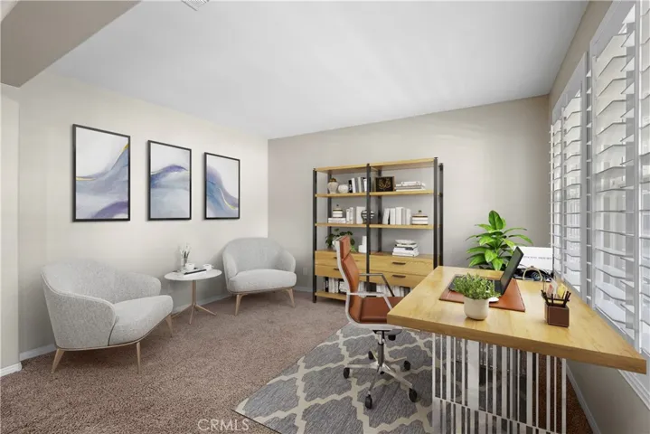Formal Living Room virtually staged as Office
