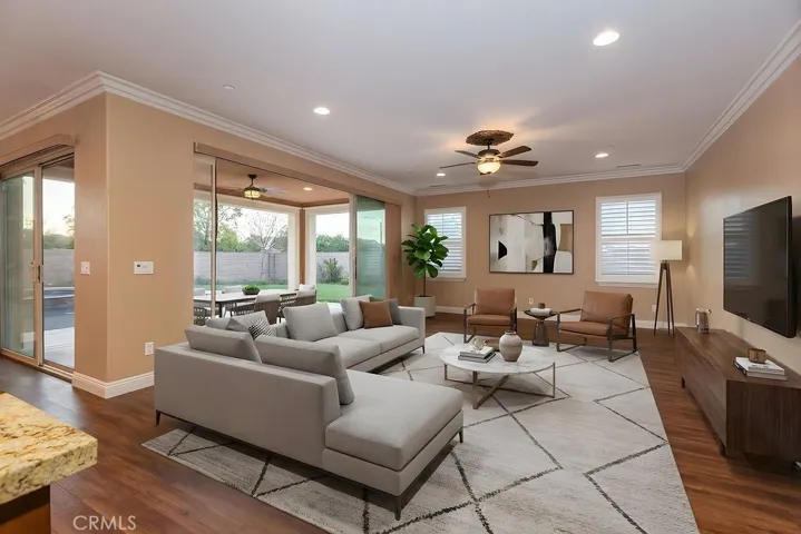 Family room virtually staged