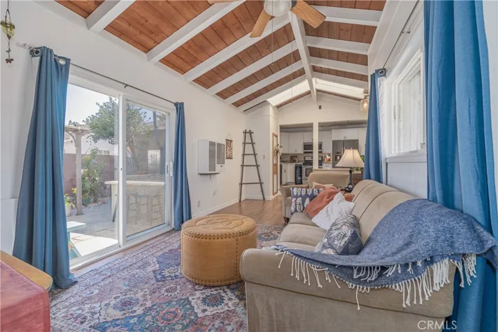Family Room with a back yard view