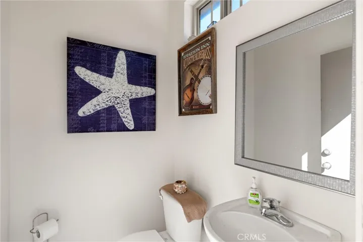 Outdoor bathroom near pool