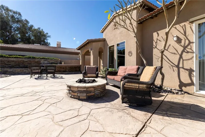 Large Patio Area with Fountain and Fire Pit