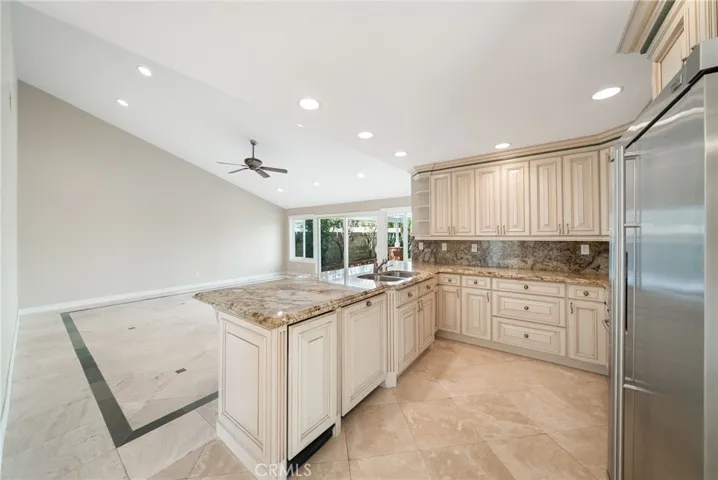 Kitchen and family room