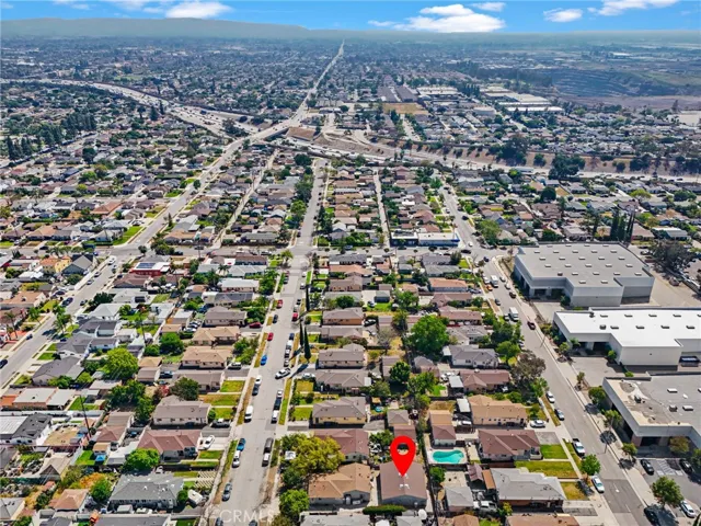 drone shot of how close the freeway is
