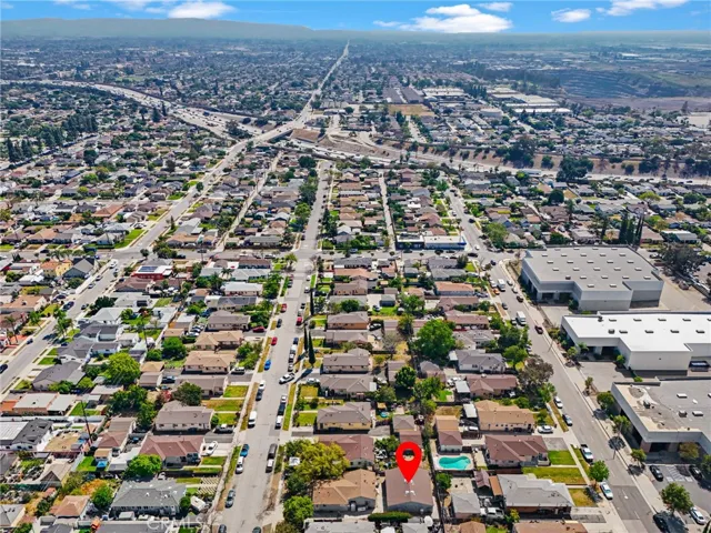 drone shot of how close the freeway is