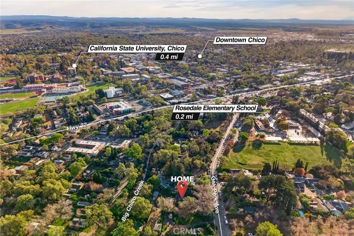 Walk to downtown Chico