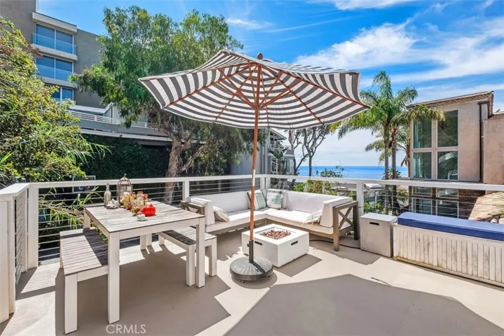 Large ocean view entertaining deck