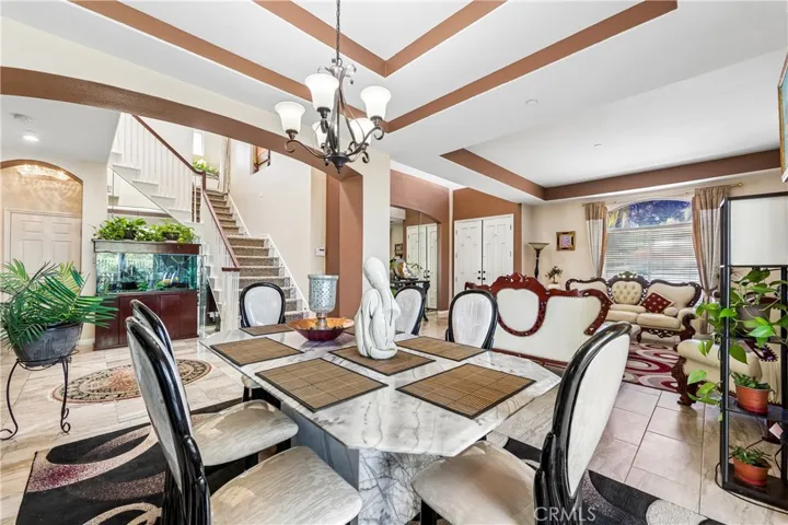 Dining room open to living room