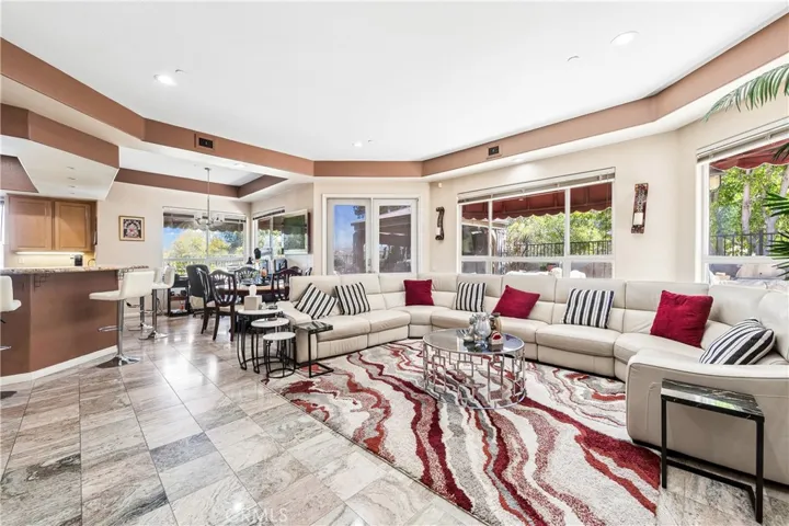 Family room with doors to outside