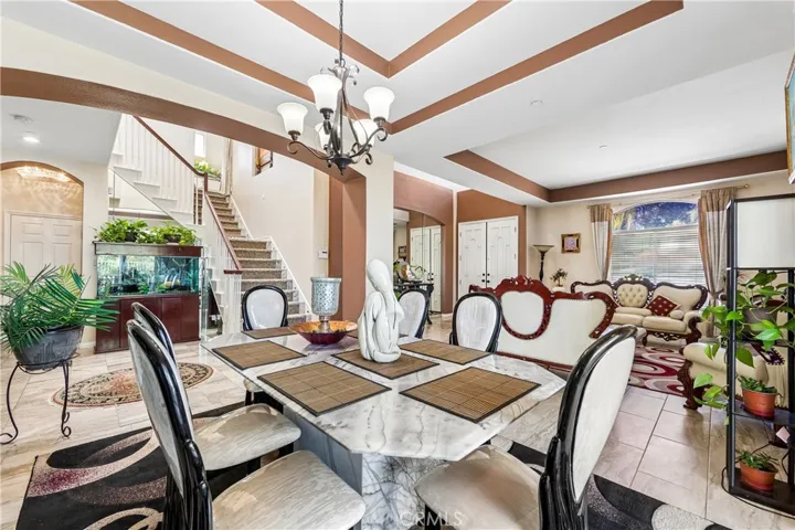 Dining room open to living room