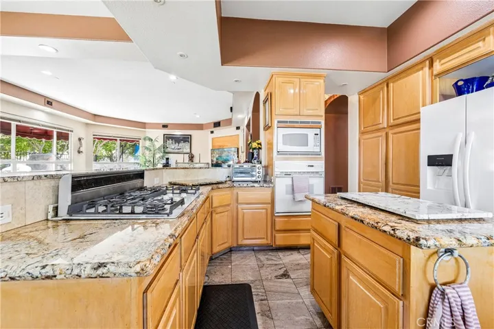 Kitchen open to dining area and living room