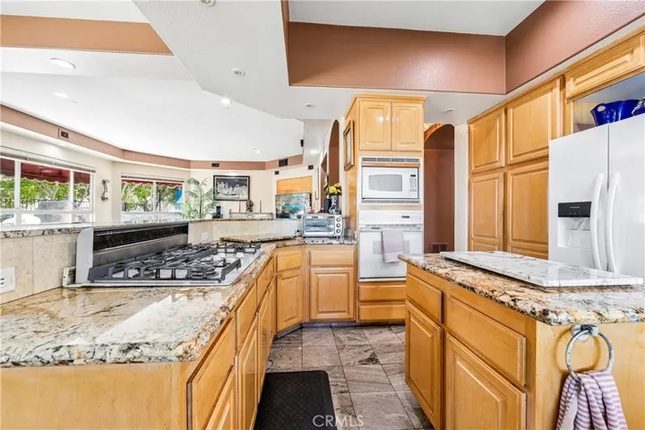 Kitchen open to dining area and living room