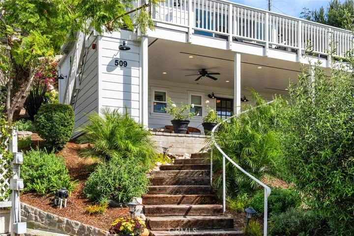 Walkway up to the front door.