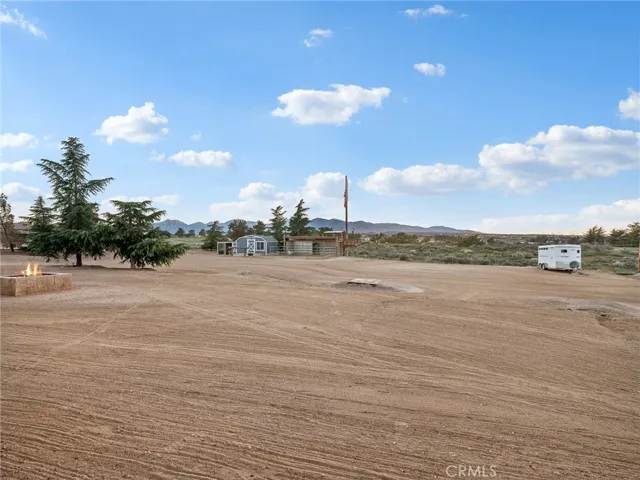 Back yard with fire pit