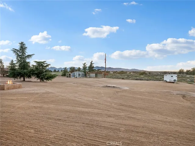 Back yard with fire pit