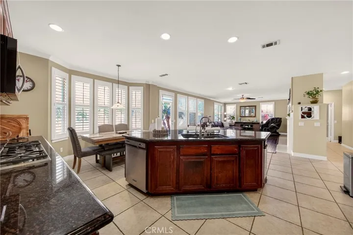 Beautiful kitchen opens to huge family room