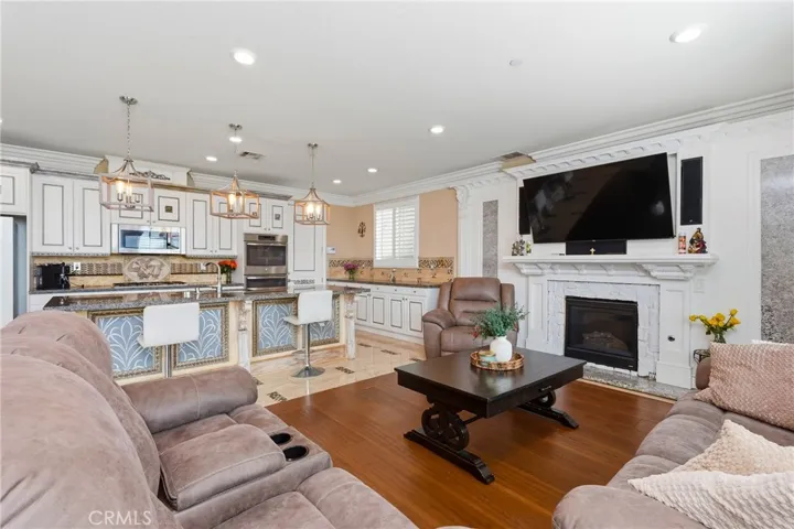 Kitchen and family room