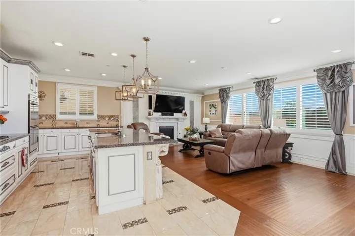 Kitchen and family room