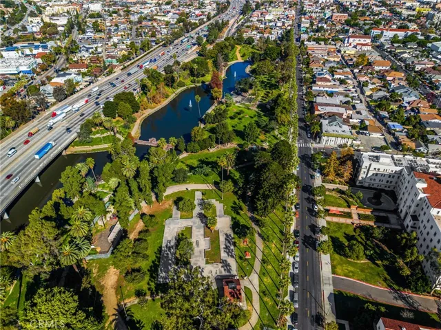 Arial view with park