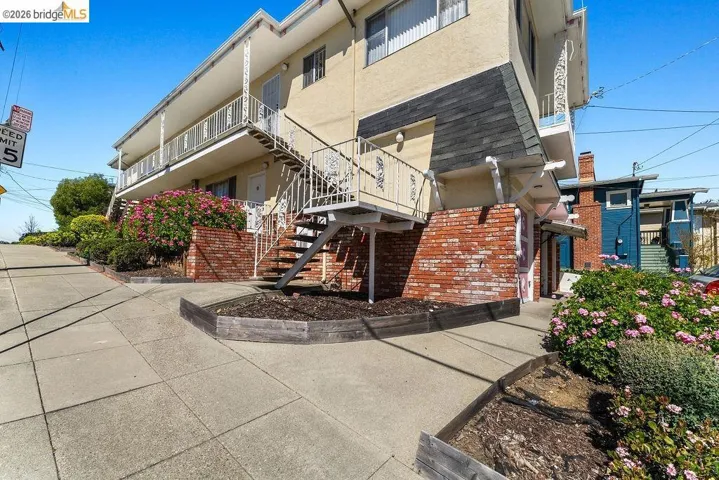 View of building exterior with stairs