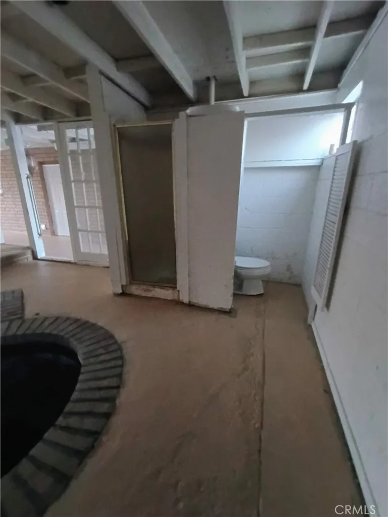 Outside bathroom and shower