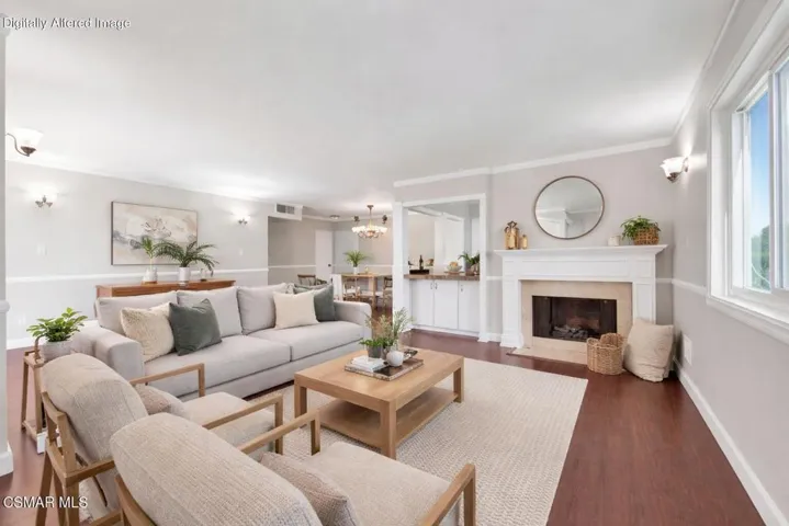 Virtually staged living area
