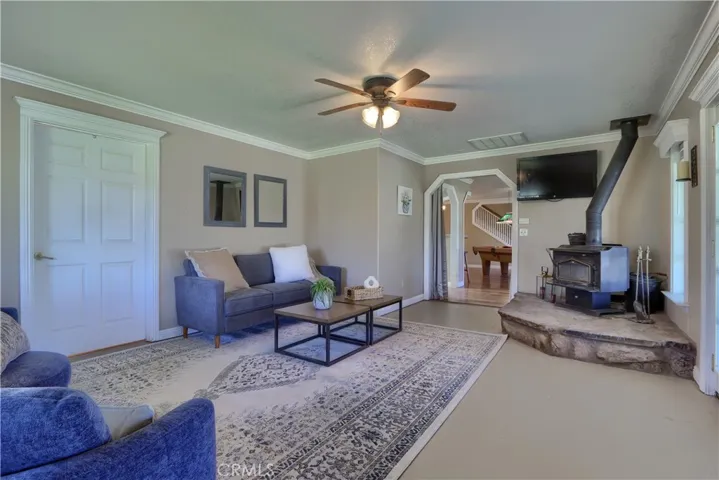 Living Room w/Freestanding Woodstove