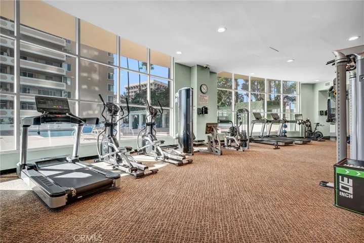 Fully equipped fitness center overlooking the pool, making an off-site gym membership unnecessary.