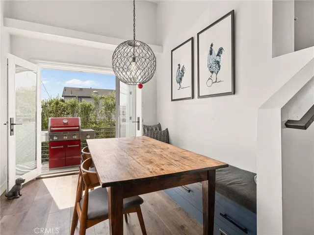 Banquette, storage and open patio flow