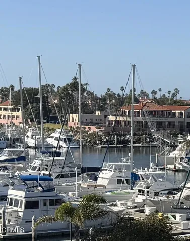 Marina boats and parking lot