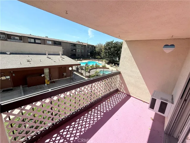 Pool and green belt views off balcony…
