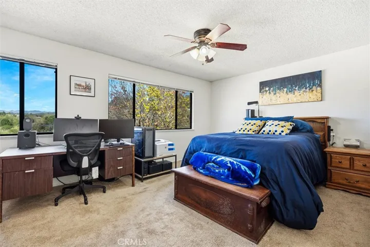 Primary bedroom with greenbelt views