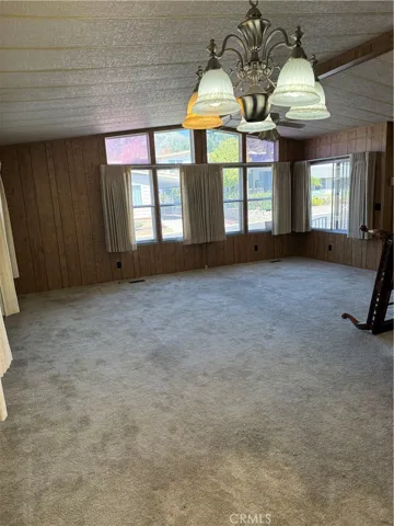 Vaulted ceilings in living room View of mountains